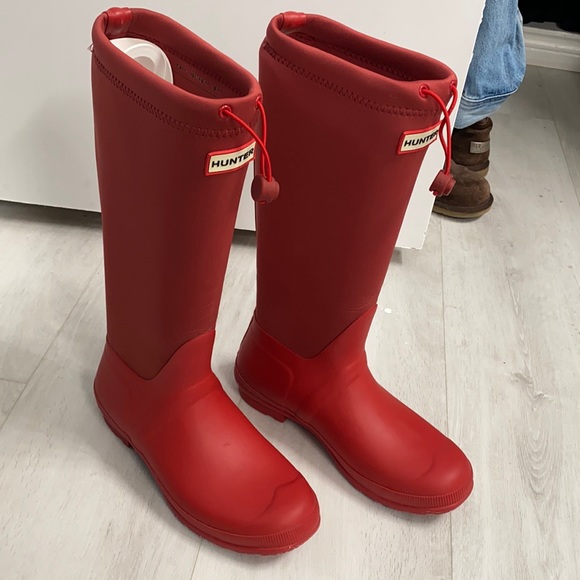 Hunter Shoes - Red Canvas Hunter Boots